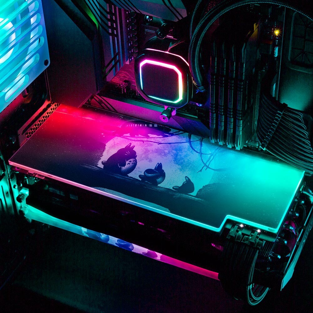 Totoro RGB GPU Backplate with Vent Cut Outs and ARGB (Addressable LEDs) - Picture 2 of 7
